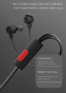 Extra Bass Earbud Headphones/Headset with Mic for Phone Call,