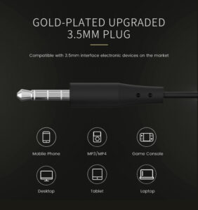 Extra Bass Earbud Headphones/Headset with Mic for Phone Call,